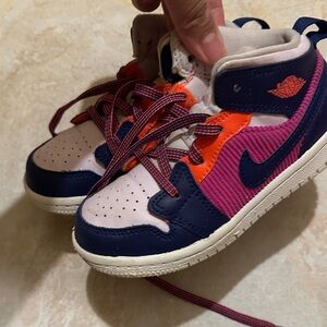 Nike Kids' Navy, Orange, and Pink Sneakers